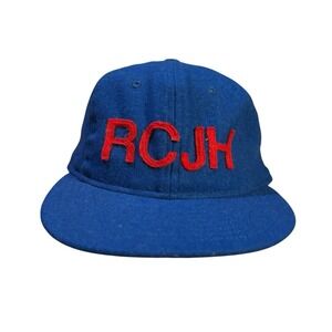 Sandlot Goods Kansas Jayhawks RCJH Leather Strapback Hat Blue‎ Red